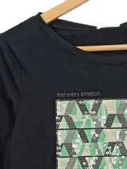 Vorschaubild 5 von Damen Langarmshirt Pailletten-Print Gr. 38 Schwarz Casual