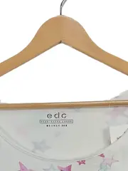 Vorschaubild 3 von EDC Damen T-Shirt Sternenmuster Weiß Gr. 40/L Casual Kurzarm