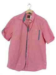 Vorschaubild 1 von Herren Freizeithemd Kurzarm Karo Rosa Gr. M Regular Fit