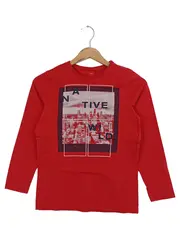 Vorschaubild 1 von Kinder Langarmshirt Gr. 140 Rot Casual mit Schriftzug