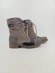 Vorschaubild 2 von Damen Stiefelette Grau Gr. 41 Herbst Winter Reißverschluss Nieten