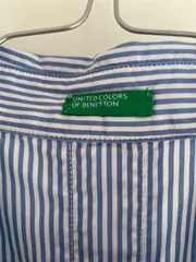 Vorschaubild 7 von Damen Bluse Gestreift Blau Gr. 38 Baumwolle Kurzarm Casual