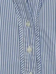 Vorschaubild 6 von Damen Bluse Gestreift Blau Gr. 38 Baumwolle Kurzarm Casual