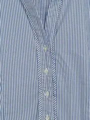 Vorschaubild 4 von Damen Bluse Gestreift Blau Gr. 38 Baumwolle Kurzarm Casual