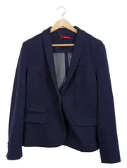 Vorschaubild 1 von Damen Blazer Gr. 44 Blau Gepunktet Business Jacke