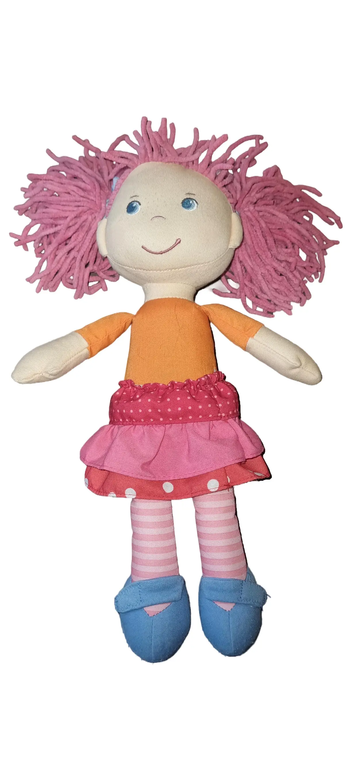 HABA Stoffpuppe Mädchen Rosa Haare 33cm Kuschelpuppe Babypuppe