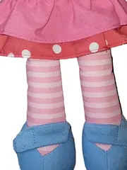 Vorschaubild 3 von Stoffpuppe Mädchen Rosa Haare 33cm Kuschelpuppe Babypuppe