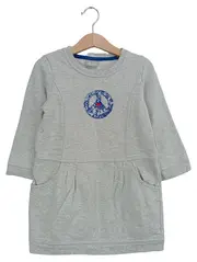Vorschaubild 1 von Kinder Mädchen Freizeitkleid Gr. 110 Grau Sweatkleid Peace Stickerei