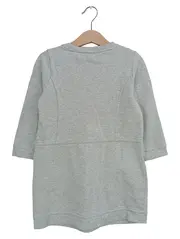 Vorschaubild 2 von Kinder Mädchen Freizeitkleid Gr. 110 Grau Sweatkleid Peace Stickerei