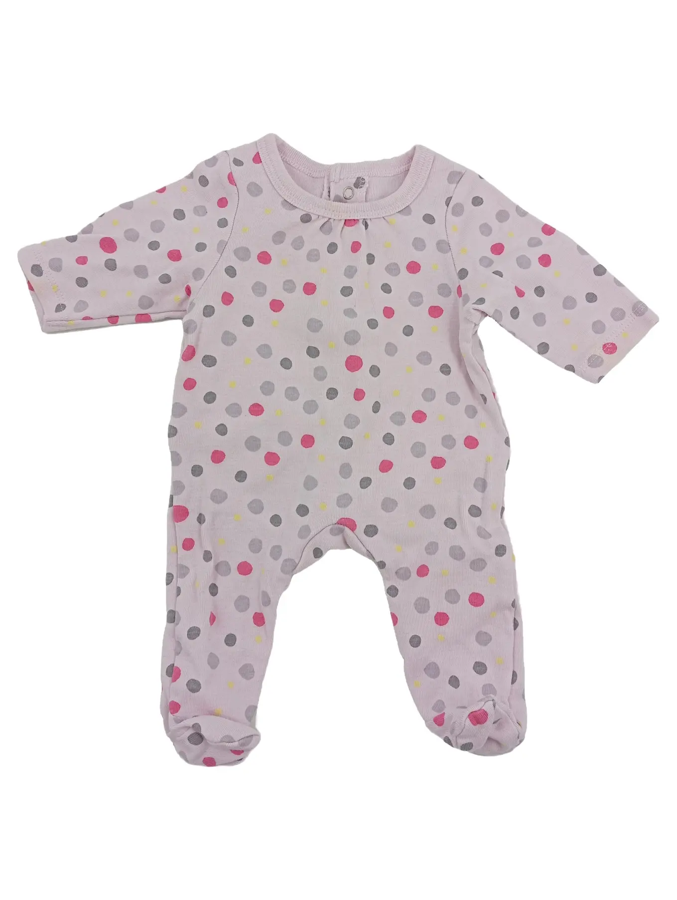 VERTBAUDET Baby Schlafanzug Strampler Mädchen Gr. 50 Rosa Punkte