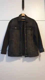 Vorschaubild 2 von Jeansjacke Damen Grau Gr. XS Casual Denim Baumwolle