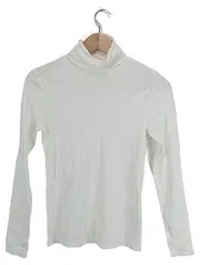 Vorschaubild 1 von Damen Rollkragen Langarmshirt Weiß Gr. 36/S Baumwolle Basic