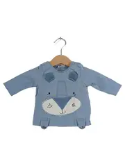 Vorschaubild 1 von Baby Langarmshirt Bär Motiv Blau Gr. 59/62 Baumwolle