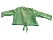 Vorschaubild 4 von Femme Damen Bolero Bluse Gr. 38 M Grün Bindejacke Crop