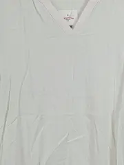 Vorschaubild 2 von Damen Langarmshirt Gr. 40/L Weiß Casual Punkte V-Ausschnitt