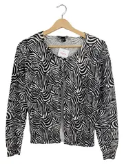 Vorschaubild 1 von Damen Strickjacke Zebra Muster Schwarz Weiß Gr. M Animal Print