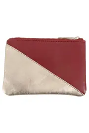 Vorschaubild 2 von Clutch Damen Leder Rot Gold Elegant Tasche Klein