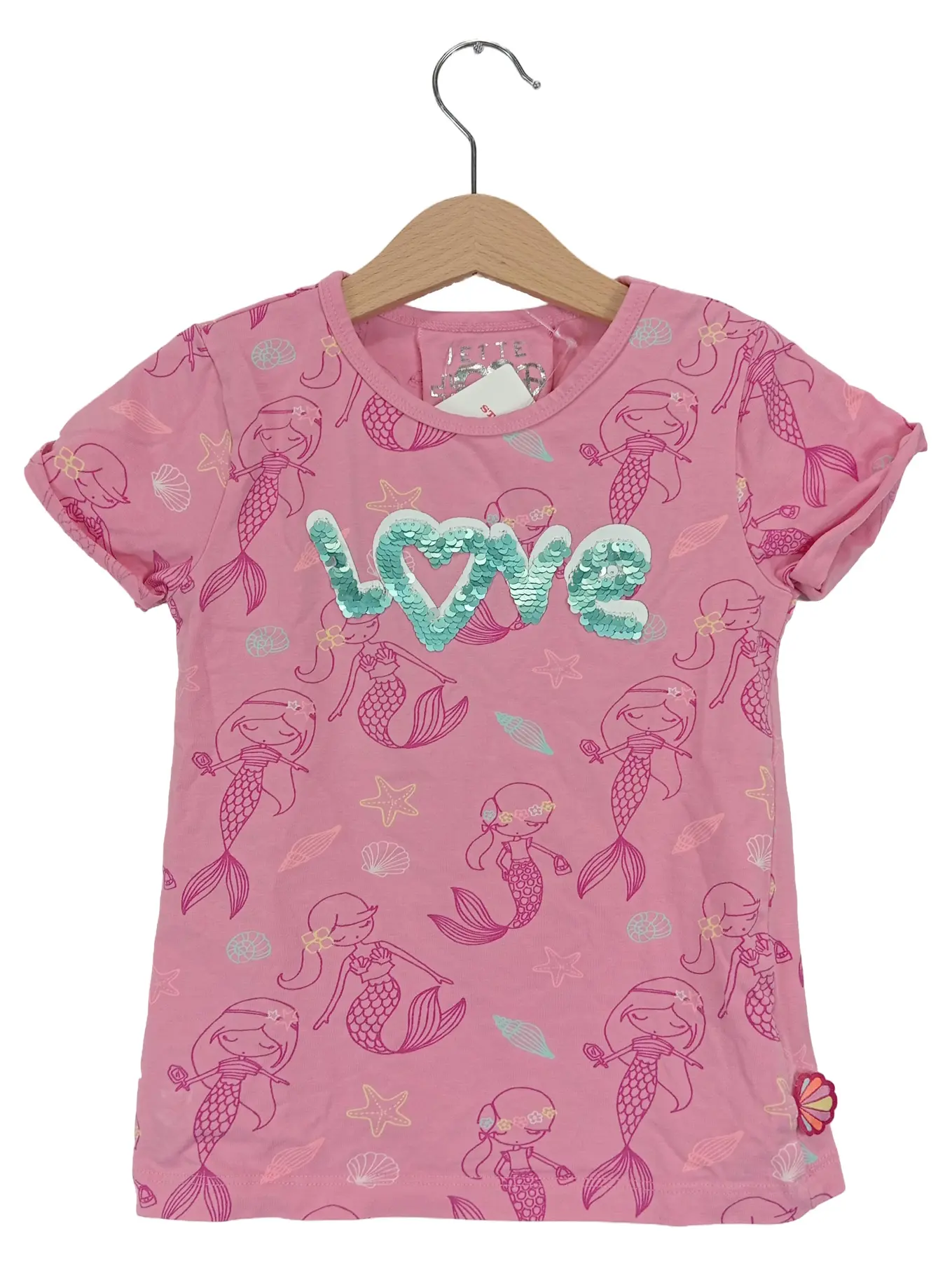 JETTE Mädchen T-Shirt Pink Tiermotiv Pailletten Gr. 104/110