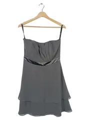 Vorschaubild 1 von Damen Cocktailkleid Gr. 40 L Grau Elegant Trägerkleid