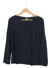 Vorschaubild 1 von Damen Langarmshirt Bluse Gr. 34/XS Schwarz Viskose Basic