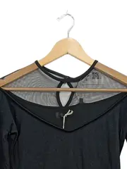 Vorschaubild 3 von Cocktailkleid Damen Gr. S Schwarz Langarm Mesh Mini NEU