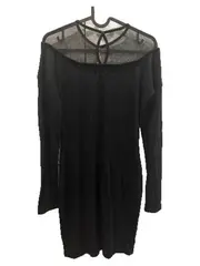 Vorschaubild 2 von Cocktailkleid Damen Gr. S Schwarz Langarm Mesh Mini NEU