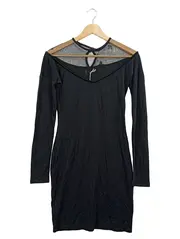 Vorschaubild 1 von Cocktailkleid Damen Gr. S Schwarz Langarm Mesh Mini NEU