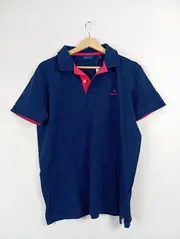 Vorschaubild 2 von Herren Poloshirt Blau Gr. 50/L Preppy Baumwolle Elasthan
