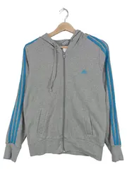 Vorschaubild 1 von Damen Kapuzenpullover Hoodie Grau Streifen Gr. L 44