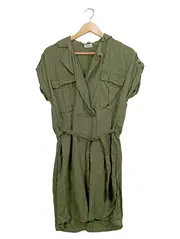 Vorschaubild 1 von Damen Blusenkleid Gr. 38 M Oliv Casual Lyocell Sommerkleid