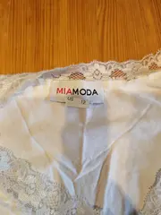 Vorschaubild 4 von Damen Unterhemd mit Spitze Viskose Weiß Gr. 40