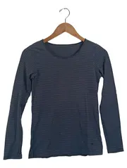 Vorschaubild 1 von Damen Langarmshirt gestreift Blau Einheitsgröße