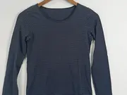 Vorschaubild 2 von Damen Langarmshirt gestreift Blau Einheitsgröße