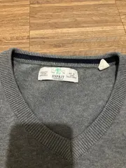 Vorschaubild 3 von Herren Pullover V-Ausschnitt Grau Meliert Baumwolle Gr. L