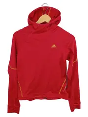 Vorschaubild 1 von Damen Trainingsjacke Gr. 38 M Rot Sportlich Kapuze Polyester