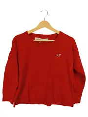 Vorschaubild 1 von Damen Pullover Rot Gr. 40/L Casual mit Brusttasche