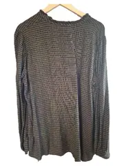 Vorschaubild 2 von Damen Bluse Gr. 44 Oliv Kariert Rüschen Langarm