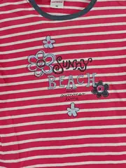 Vorschaubild 2 von Mädchen T-Shirt Gr. 92 Rosa Gestreift Blumenprint Kurzarm