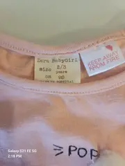 Vorschaubild 3 von Baby Girl T-Shirt Popcorn Motiv Rosa Gr. 98 Pompom Applikation