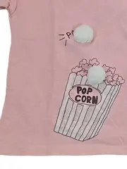Vorschaubild 2 von Baby Girl T-Shirt Popcorn Motiv Rosa Gr. 98 Pompom Applikation