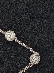 Vorschaubild 4 von Damen Collier Halskette Silber Elegant Strass Kugeln 45cm