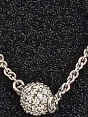 Vorschaubild 3 von Damen Collier Halskette Silber Elegant Strass Kugeln 45cm