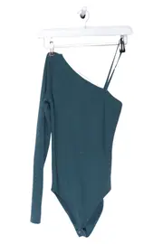 Vorschaubild 1 von Damen Body Langarm Gestreift Petrol Gr. 36 Asymmetrisch