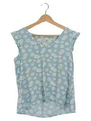Vorschaubild 1 von Damen Top Blumenmuster Viskose Blau Gr. XS