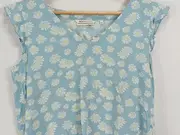 Vorschaubild 2 von Damen Top Blumenmuster Viskose Blau Gr. XS