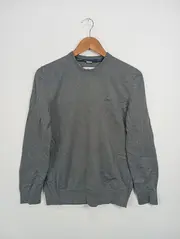 Vorschaubild 2 von Herren Pullover Grau Gr. S Casual Baumwolle Langarm
