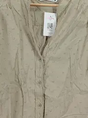 Vorschaubild 3 von Damen Bluse Gr. M Beige Baumwolle Strukturmuster Casual