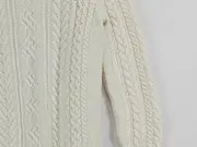 Vorschaubild 3 von Kinder Pullover Strickkleid Gr. 116 Weiß Zopfmuster