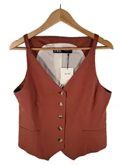 Vorschaubild 1 von Leichte Weste Damen Leinen Business Klassisch Braun Gr. 38 M