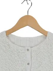 Vorschaubild 2 von Damen Bluse Weiß Gr. 36/S Feminin Strukturmuster 3/4-Arm